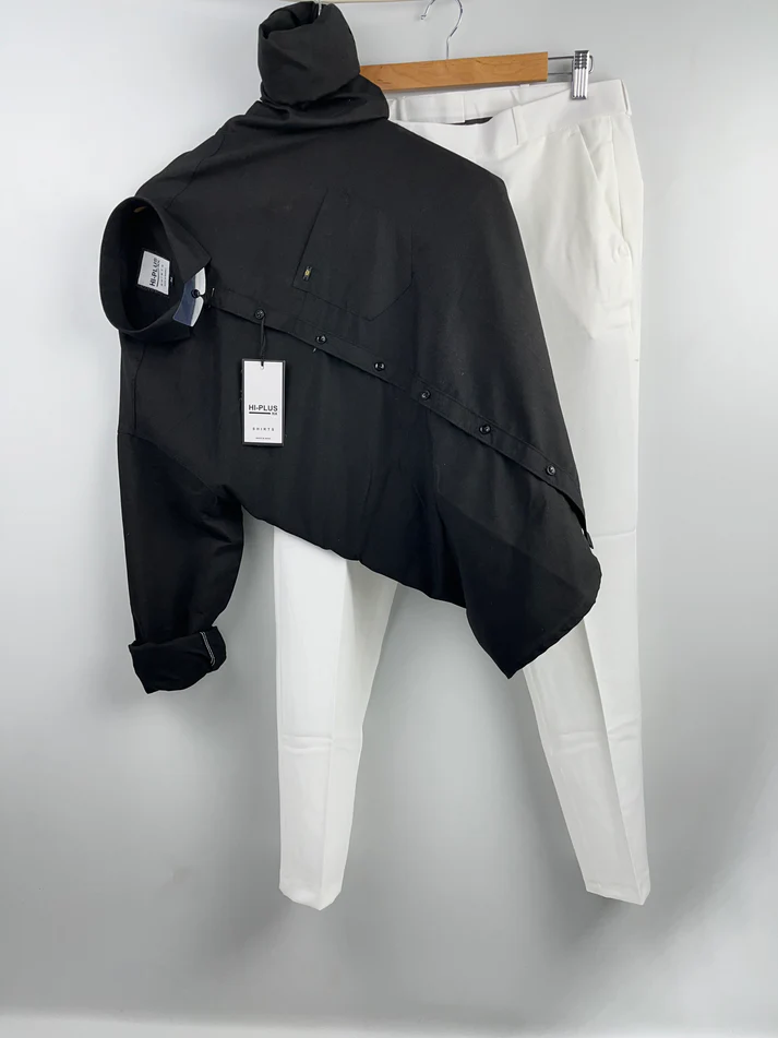 Combo Of Black Formal Shirt And White Pant