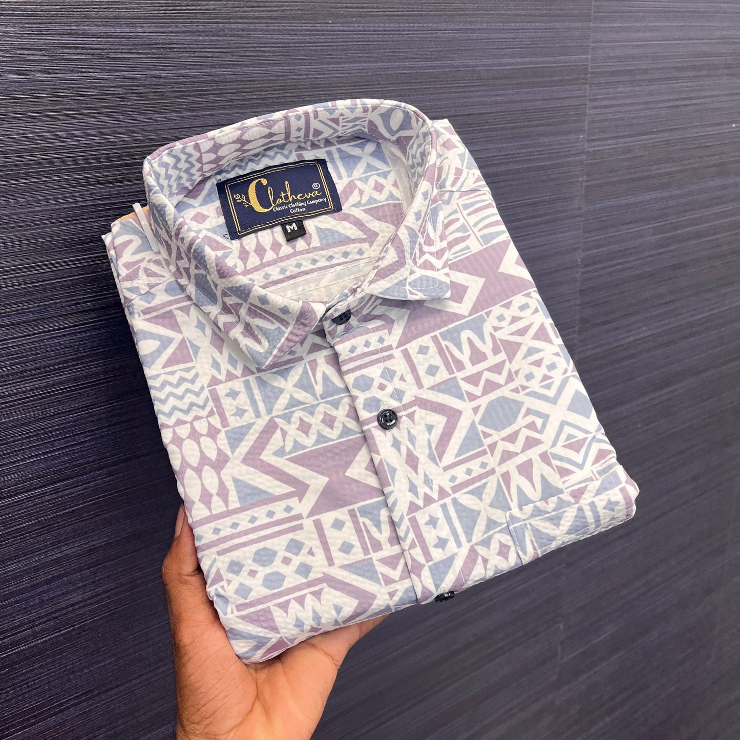 MEN'S EXCLUSIVE POPCORN FABRIC SHIRT