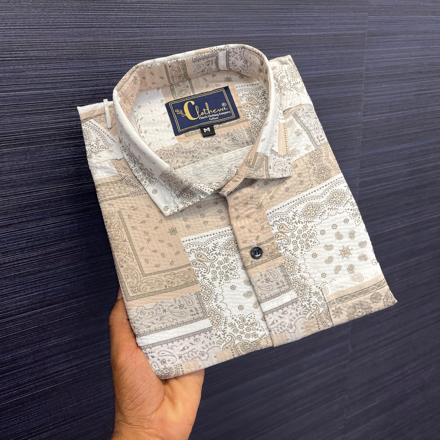 MEN'S EXCLUSIVE POPCORN FABRIC SHIRT