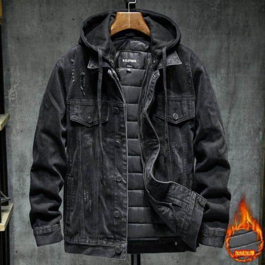 2020 Men Black/blue Winter Jean Jackets Outerwear