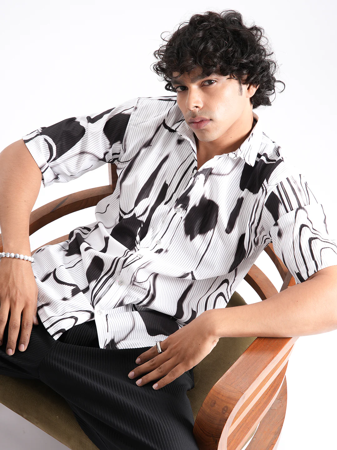 DALLIANCE WHITE DOODLE PRINT SHIRT