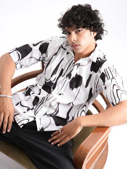 DALLIANCE WHITE DOODLE PRINT SHIRT