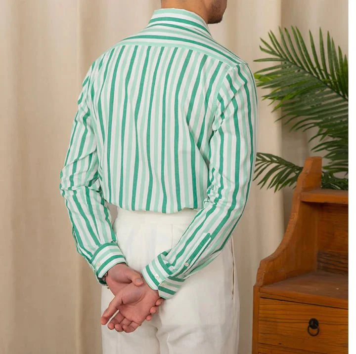 Light Green Italian Crush Shirt For Men