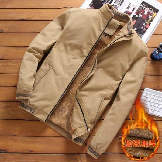 Men fall winter casual cotton wool bomber jacket