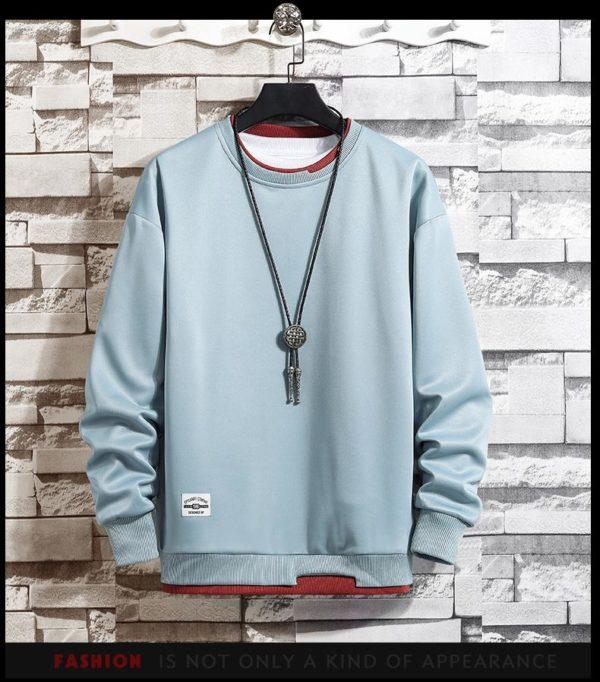 Autumn Casual Sweatshirt Men Fashion Solid Color