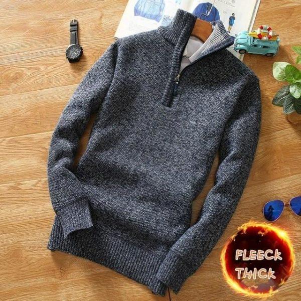 Winter Men’s Fleece Thicker Sweater Half Zipper