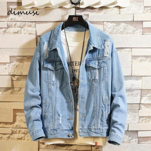 DIMUSI Men’s Denim Jackets Fashion Male Trend