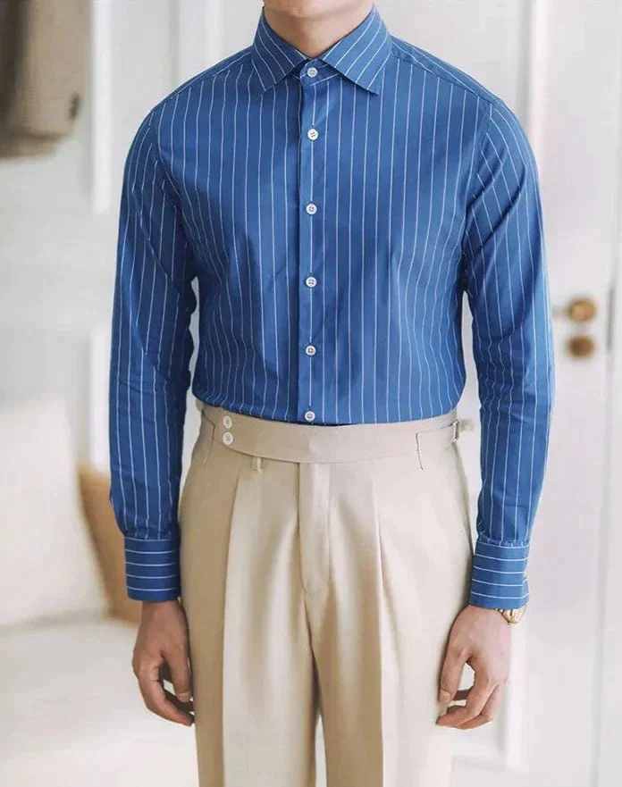 ITALIAN CRUSH BLUE FULL SLEEVE SHIRT