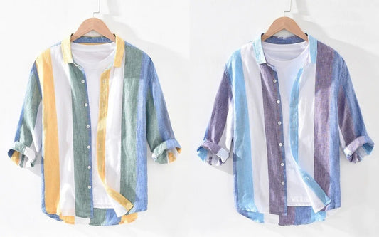 Combo Of 2 Full Sleeve Pure Cotton Stitched Shirt For Men