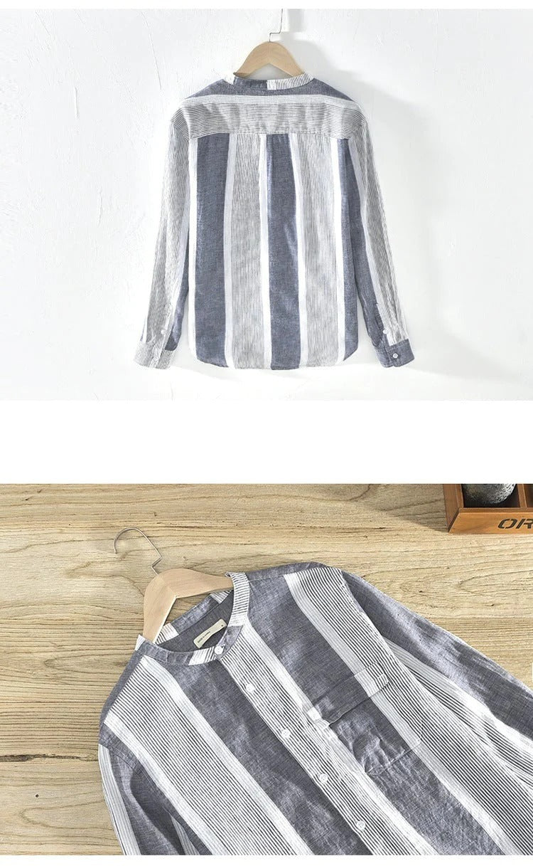 Gray & White Colour Full Sleeves Summer Shirt