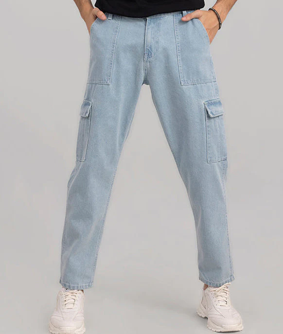 LIGHT BLUE BAGGY FIT JEANS FOR STYLE