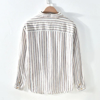 Brown Color Double Pocket Stripe Shirt For Men