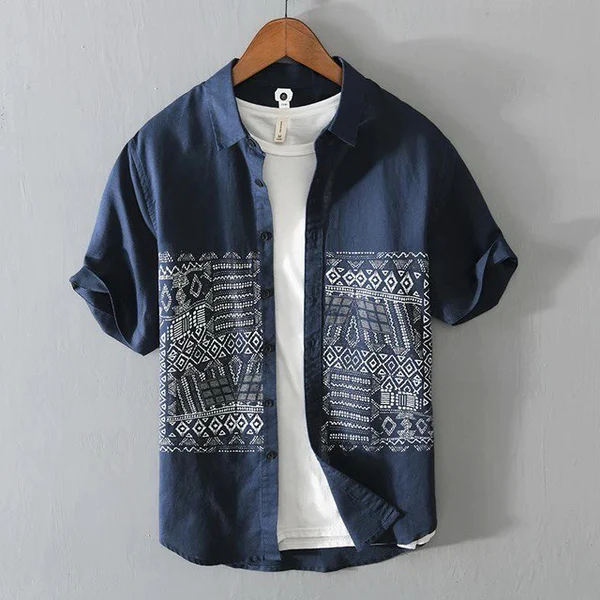 Navyblue Color Half Sleeve Shirt For Men