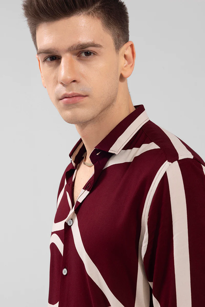 ABSTRACT CIRCLE MAROON SHIRT