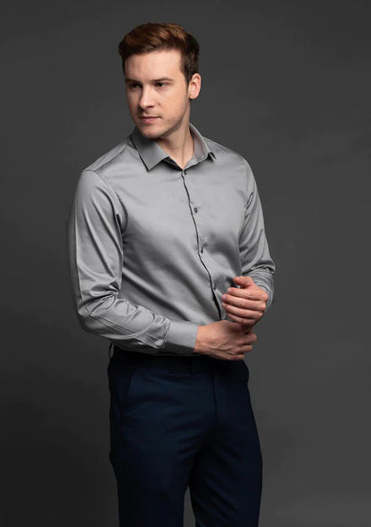 Grey Soft Luxury Formal Shirt For Men's