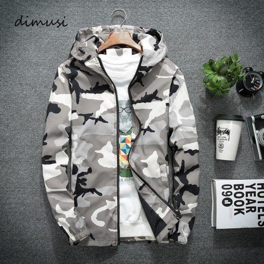 DIMUSI Mens Jackets Spring Men Casual Windbreaker