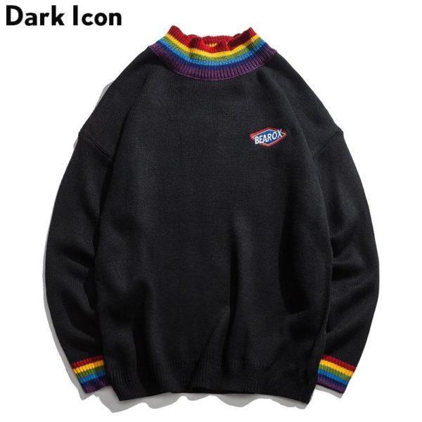 DARK ICON Rainbow Collar Pullover Men’s Sweater