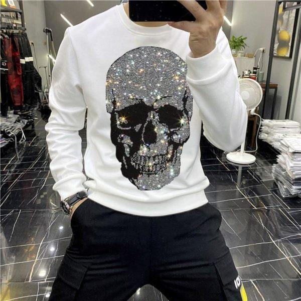 European Winter 2021 Brand Men’s Hoodie Shiny Skull