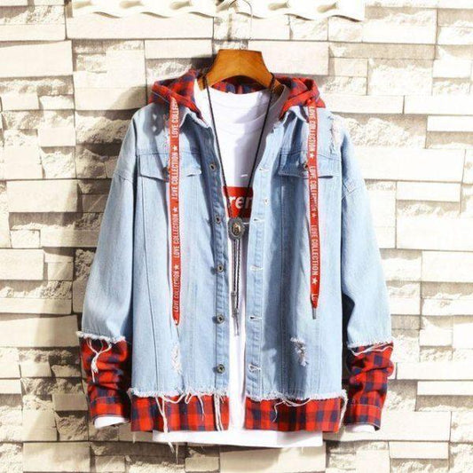 Brand Men Denim Jacket Streetwear Hip Hop Men’s