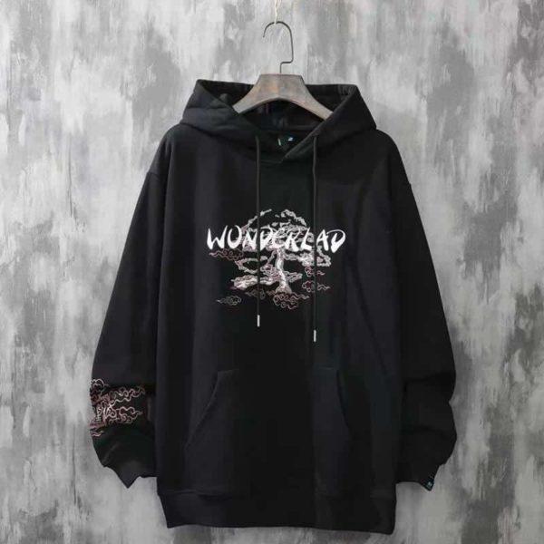 Chinese Style Men Hoodie Plus Velvet Harajuku Style