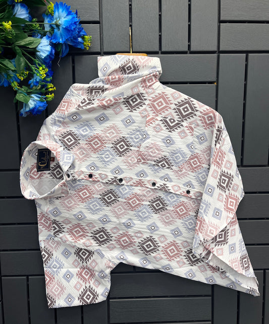 MEN'S EXCLUSIVE  POPCORN FABRIC SHIRT