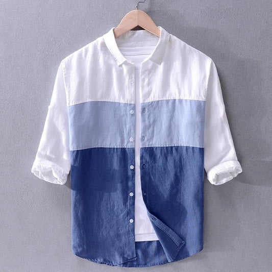 White And Blue Color Men's Shirt Casual