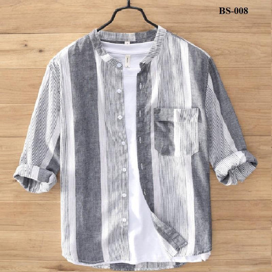 Gray & White Colour Full Sleeves Summer Shirt