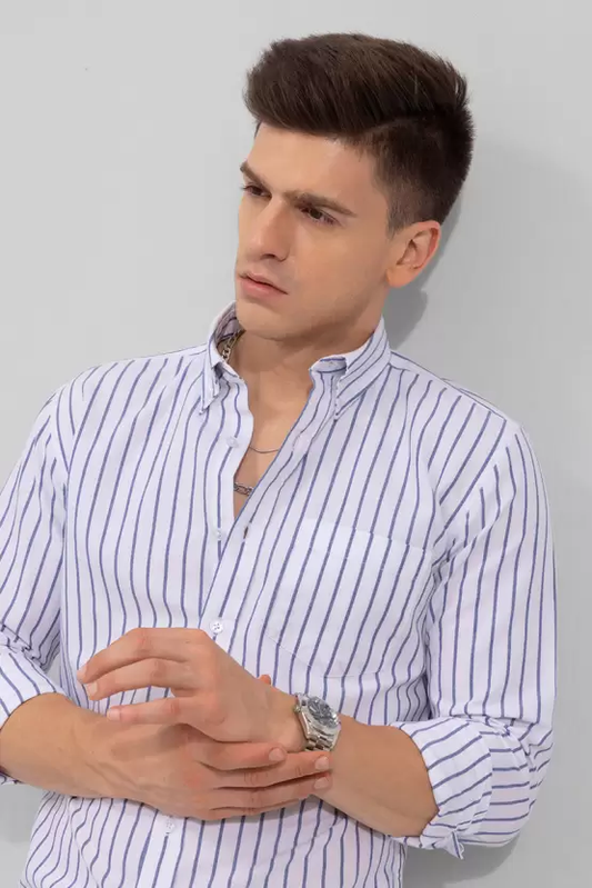 White Color Lining Shirt for Men