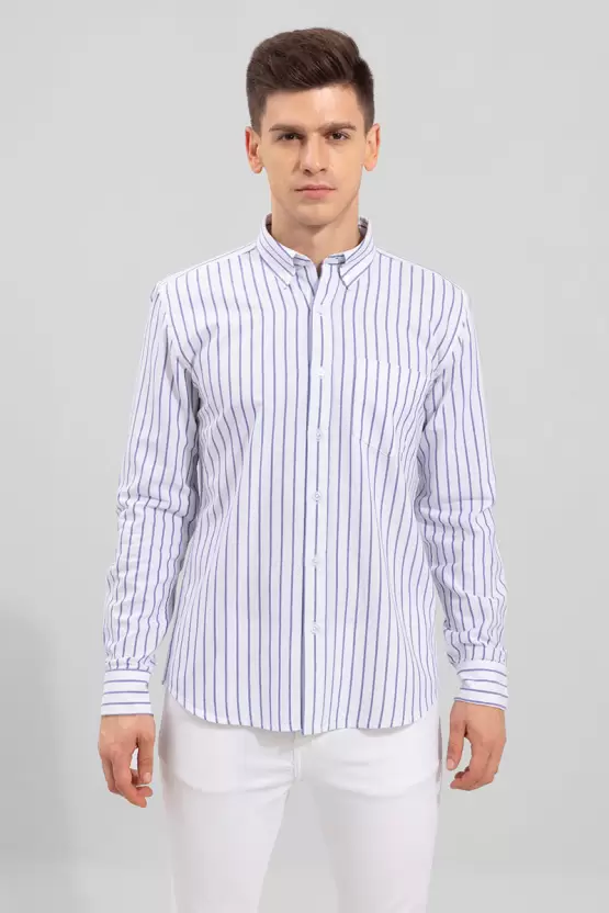 White Color Lining Shirt for Men