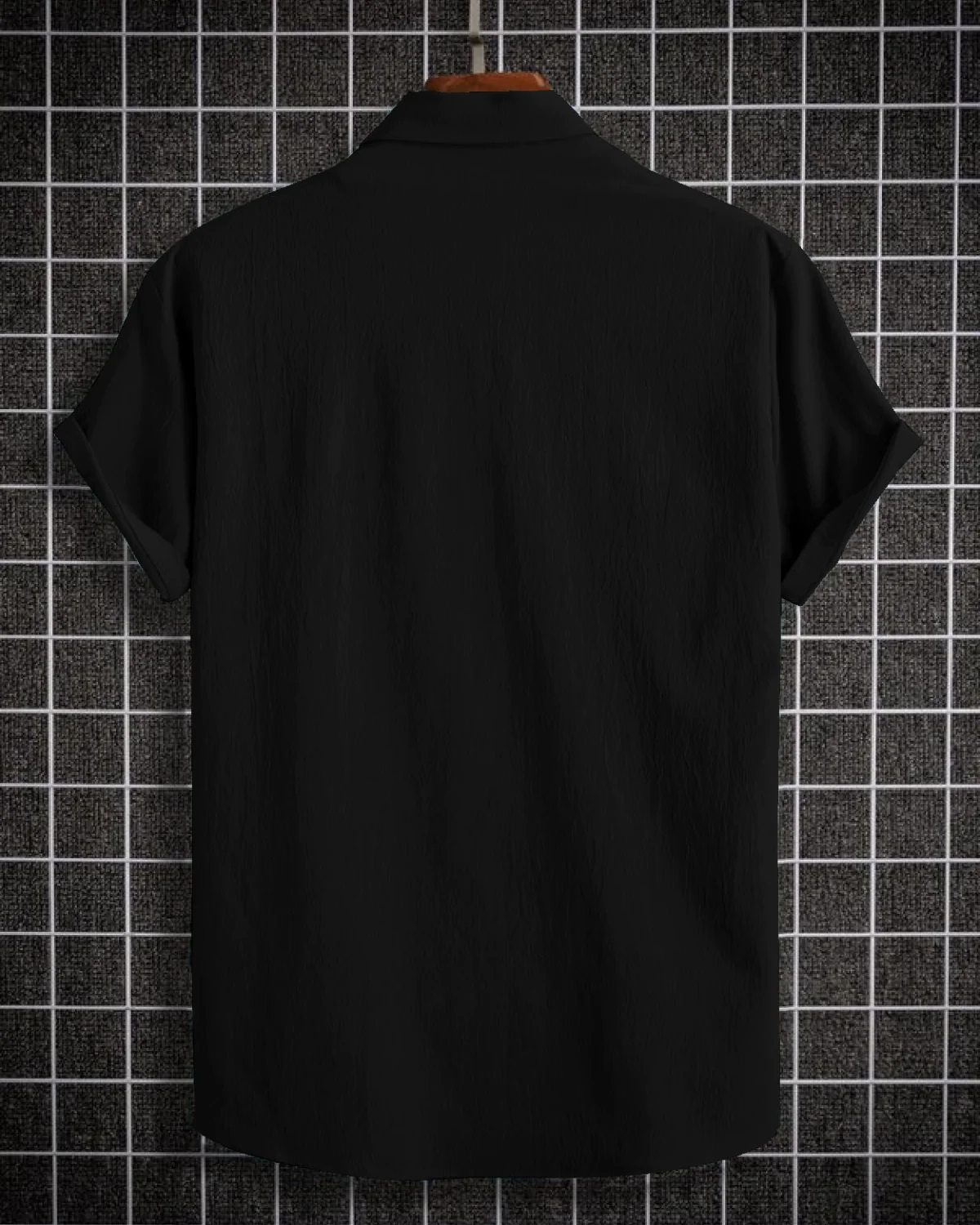 Quintessential Black Seersucker Half Sleeve Shirt