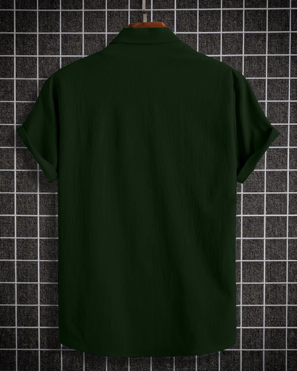 Adorning Green Seersucker Half Sleeve Shirt