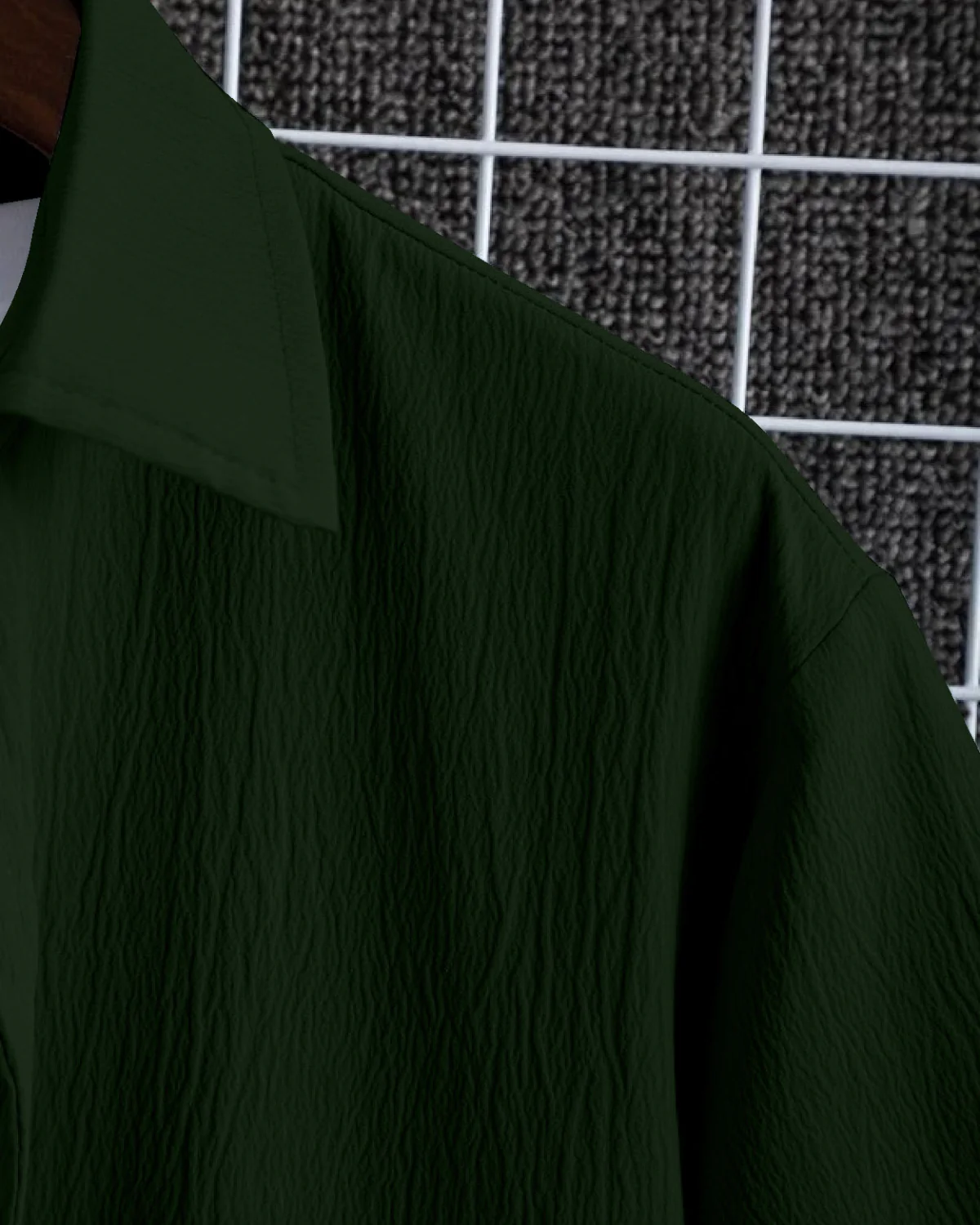 Adorning Green Seersucker Half Sleeve Shirt