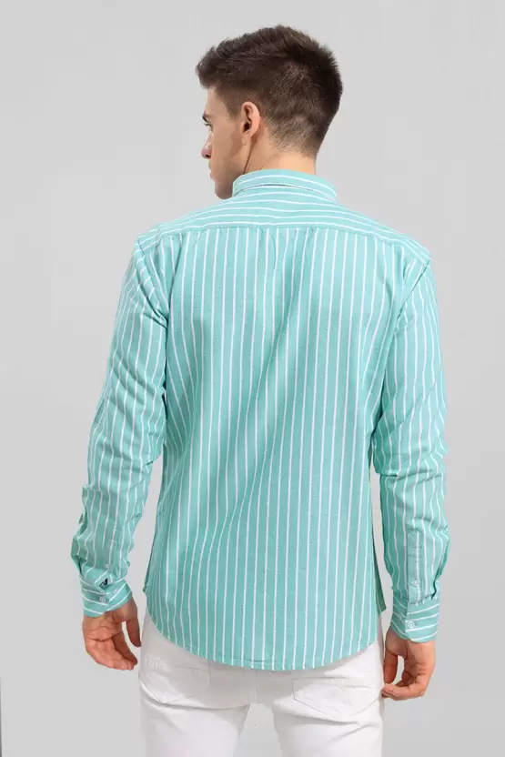 Mint Green Lining Shirt for Men