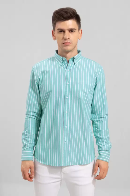 Mint Green Lining Shirt for Men