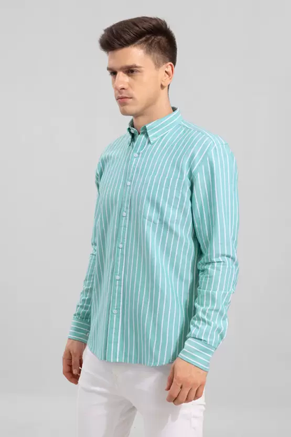 Mint Green Lining Shirt for Men