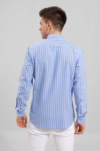 Light Blue Lining Shirt for Men